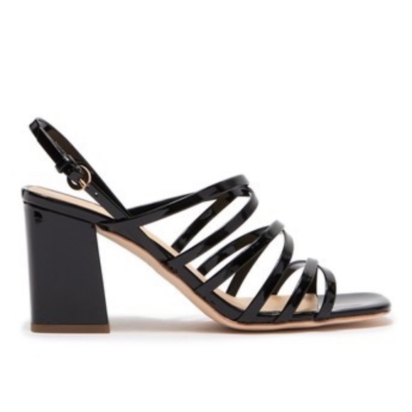 New Via Spiga Black Square Toe Sandals - Picture 2 of 3